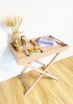 โต๊ะถาดไม้จริงพร้อมขาตั้งพับได้ Tray Table